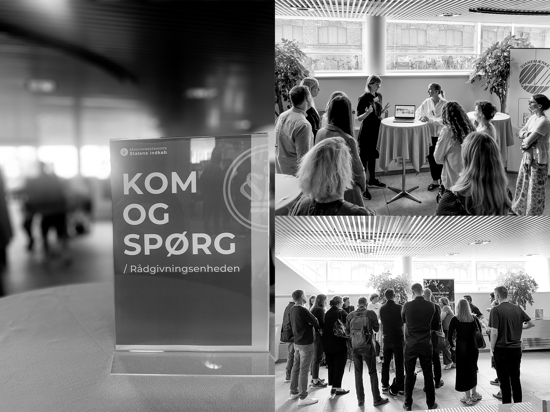 Mix af fotos fra dialogpladsen til Statens Indkøbskonference